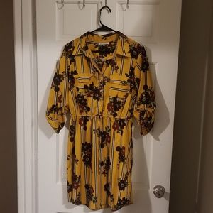 Floral mustard yellow dress